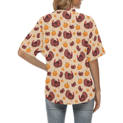 Thanksgiving Print Design LKS308 Women's Hawaiian Shirt