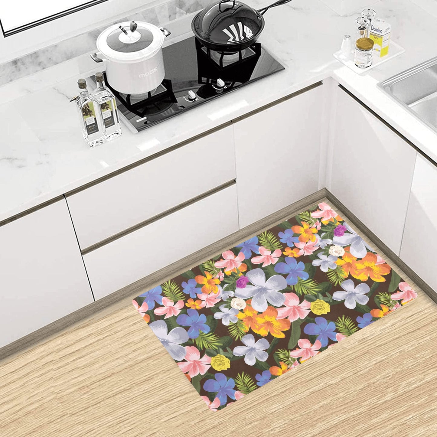 Plumeria Pattern Print Design PM03 Kitchen Mat