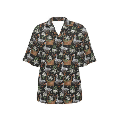 Goose Print Design LKS406 Women's Hawaiian Shirt