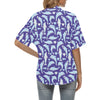 Dolphin Smile Print Pattern Women's Hawaiian Shirt