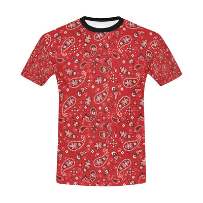 Bandana Paisley Red Print Design LKS3011 Men's All Over Print T-shirt