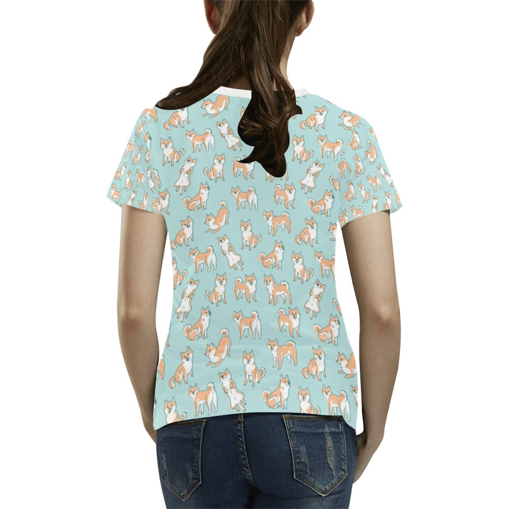 Shiba Inu Print Design LKS304 Women's  T-shirt