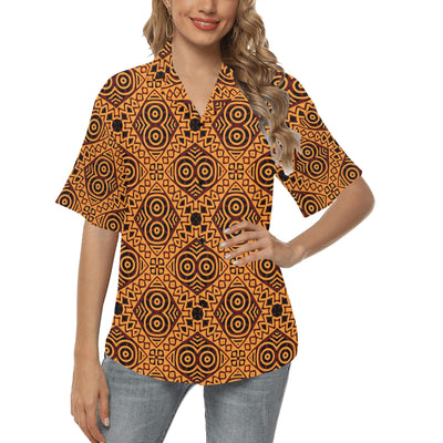 African Pattern Print Design 05 Women's Hawaiian Shirt