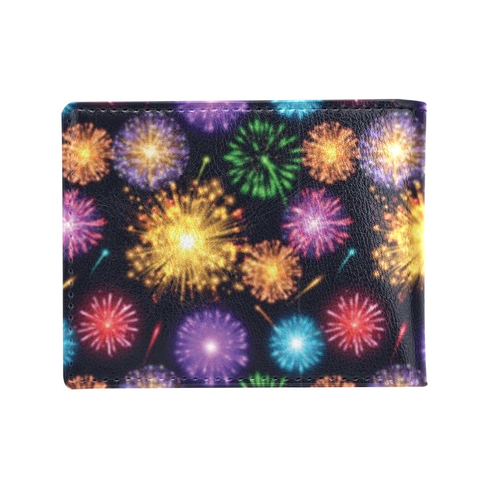 Firework Print Design LKS305 Men's ID Card Wallet