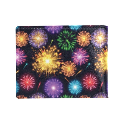Firework Print Design LKS305 Men's ID Card Wallet