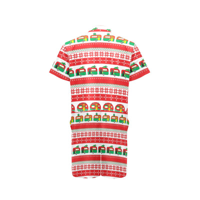 Camper Camping Ugly Christmas Design Print Men's Romper