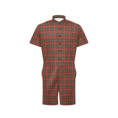 Holiday Tartan Plaid Pattern Men's Romper