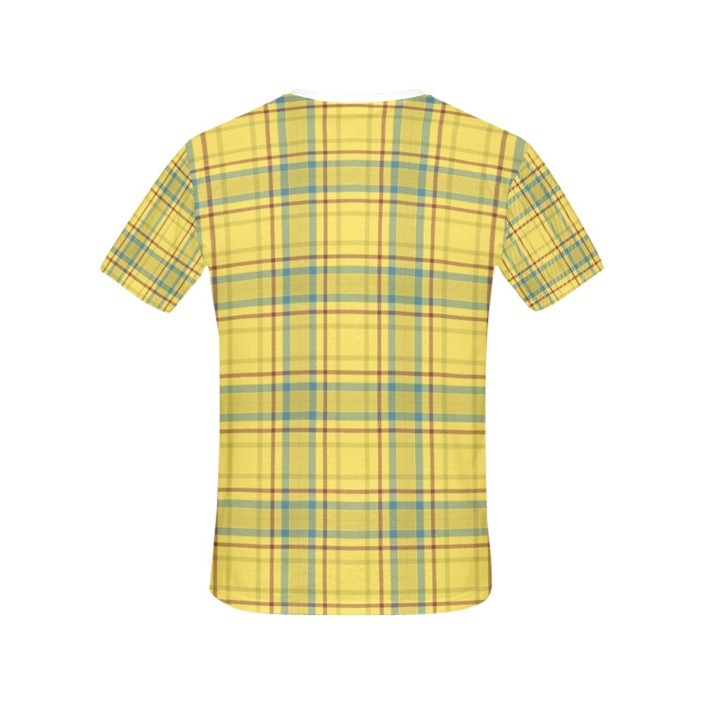 Tartan Yellow Print Design LKS301 Women's  T-shirt