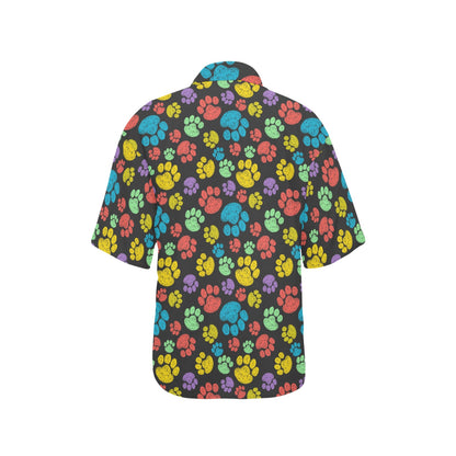 Paw Colorful Print Women's Hawaiian Shirt