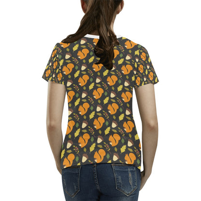 Squirrel Print Design LKS301 Women's  T-shirt