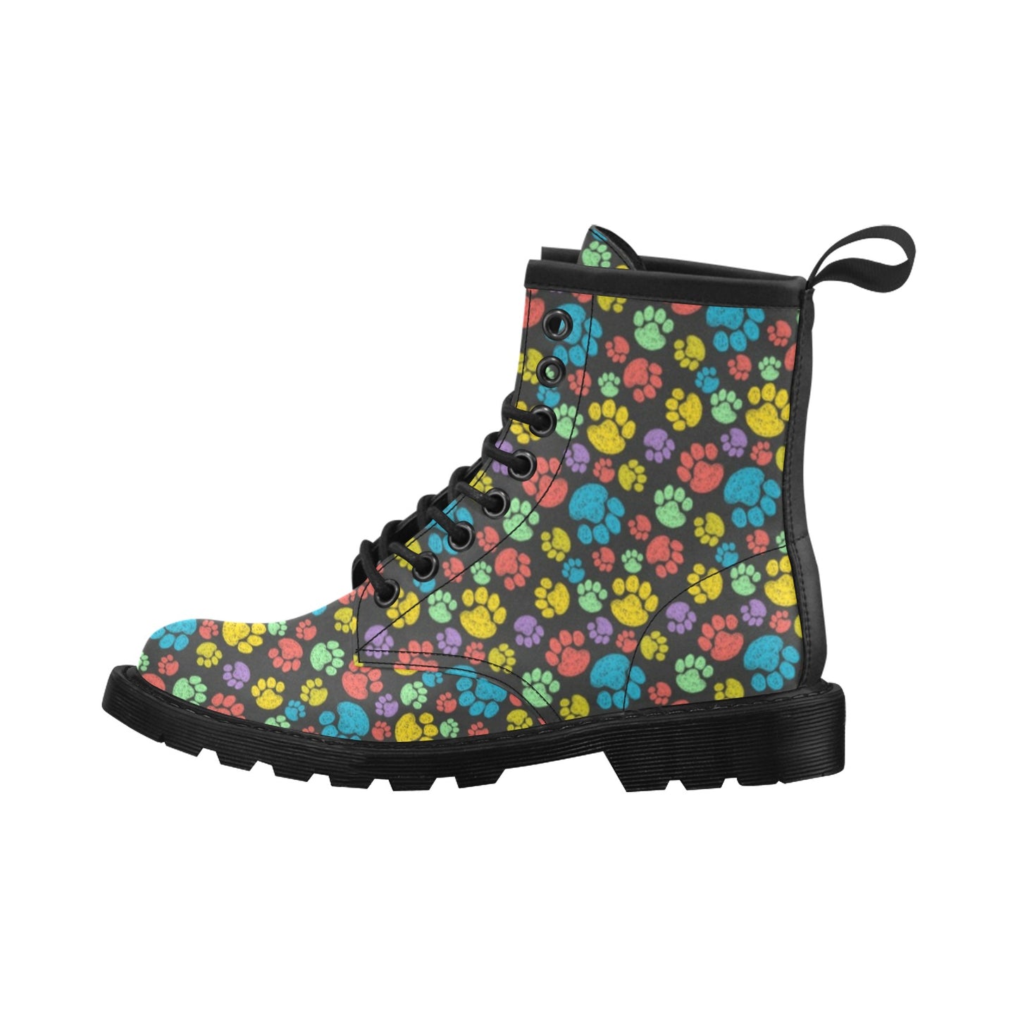 Paw Colorful Print Women's Boots