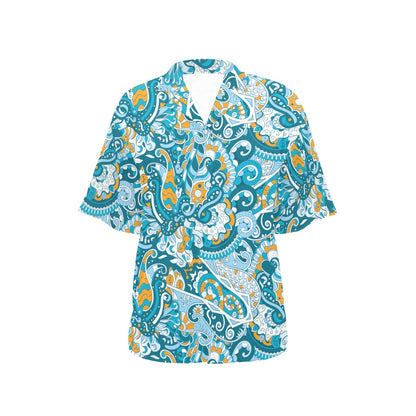 Funky Retro Pattern Print Design A03 Women's Hawaiian Shirt