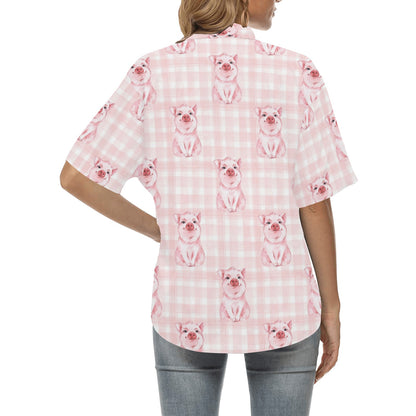 Pig Baby Pattern Print Design 01 Women's Hawaiian Shirt