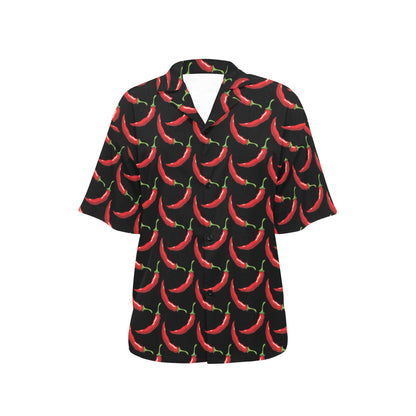 Chilli Pepper Pattern Print Design 01 Women's Hawaiian Shirt