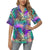 Neon Flower Tropical Palm Leaves Women's Hawaiian Shirt