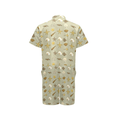 Seashell Beach Print Design LKS303 Men's Romper