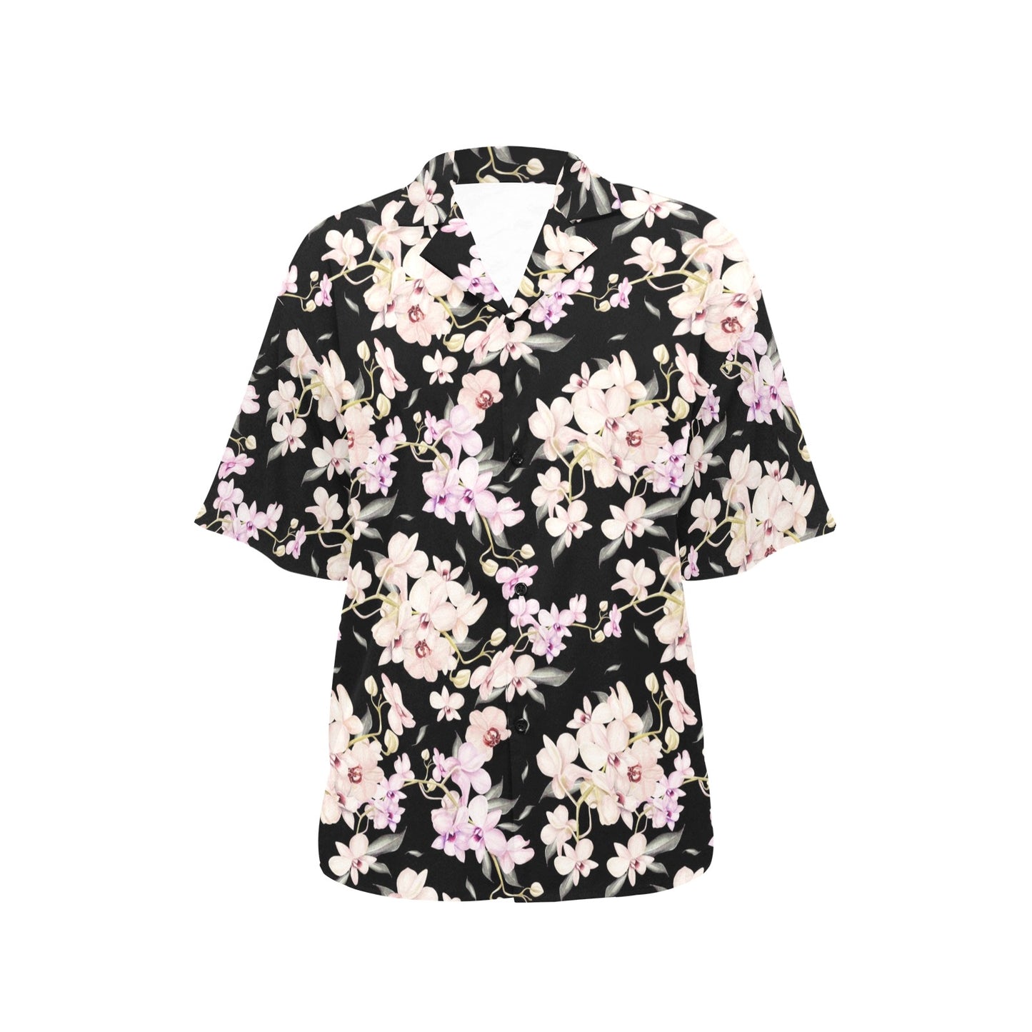 Orchid White Pattern Print Design OR03 Women's Hawaiian Shirt