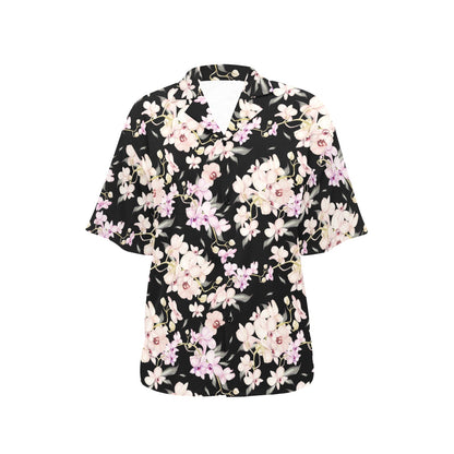 Orchid White Pattern Print Design OR03 Women's Hawaiian Shirt