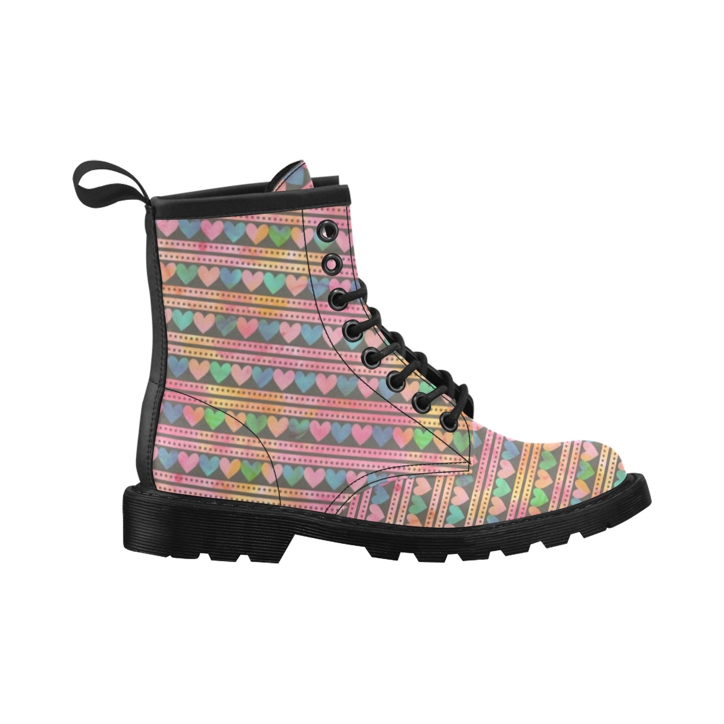 Heart Pattern Print Design HE010 Women's Boots