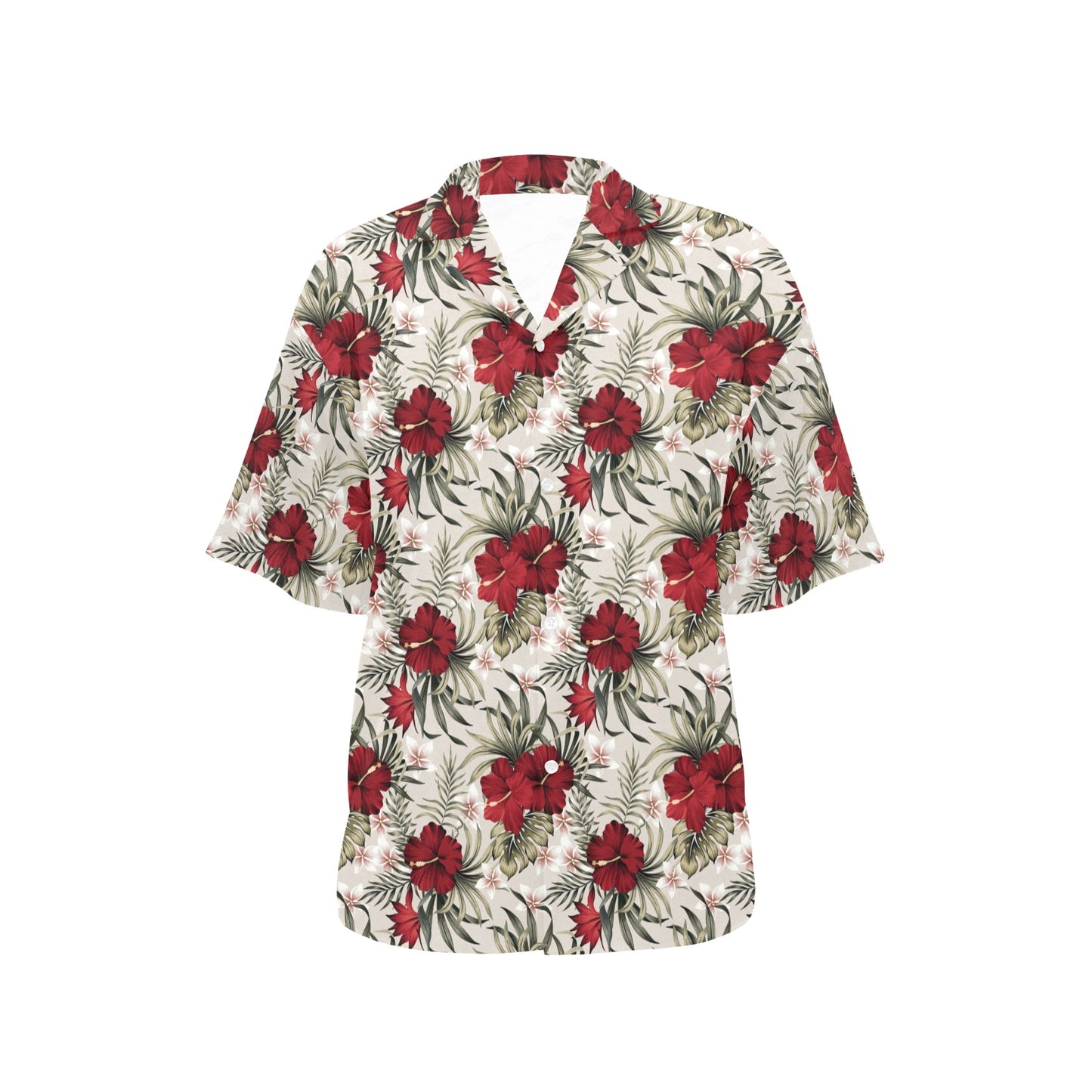 Hibiscus Print Design LKS3011 Women's Hawaiian Shirt