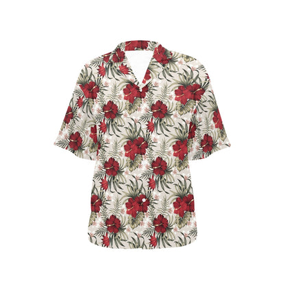 Hibiscus Print Design LKS3011 Women's Hawaiian Shirt