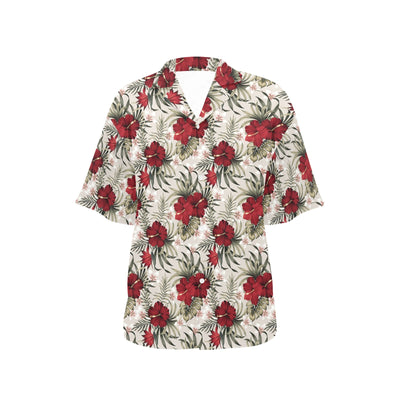 Hibiscus Print Design LKS3011 Women's Hawaiian Shirt