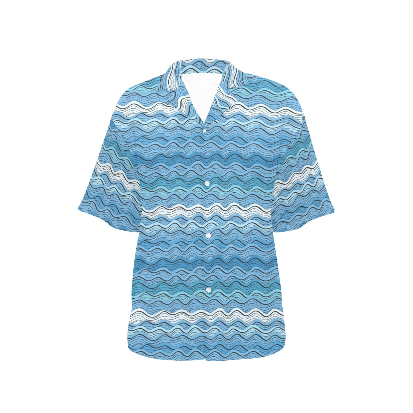 Wave Print Design LKS301 Women's Hawaiian Shirt
