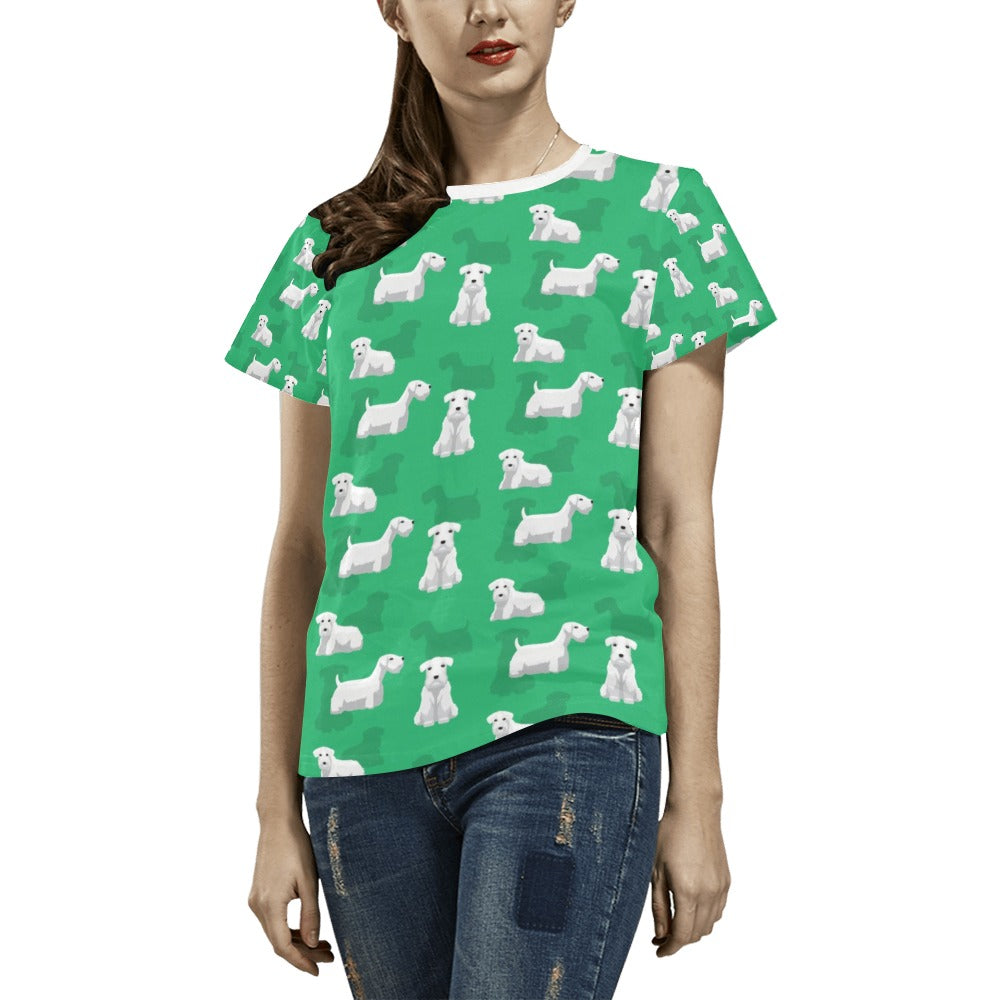Sealyham Terriers Print Design LKS301 Women's  T-shirt
