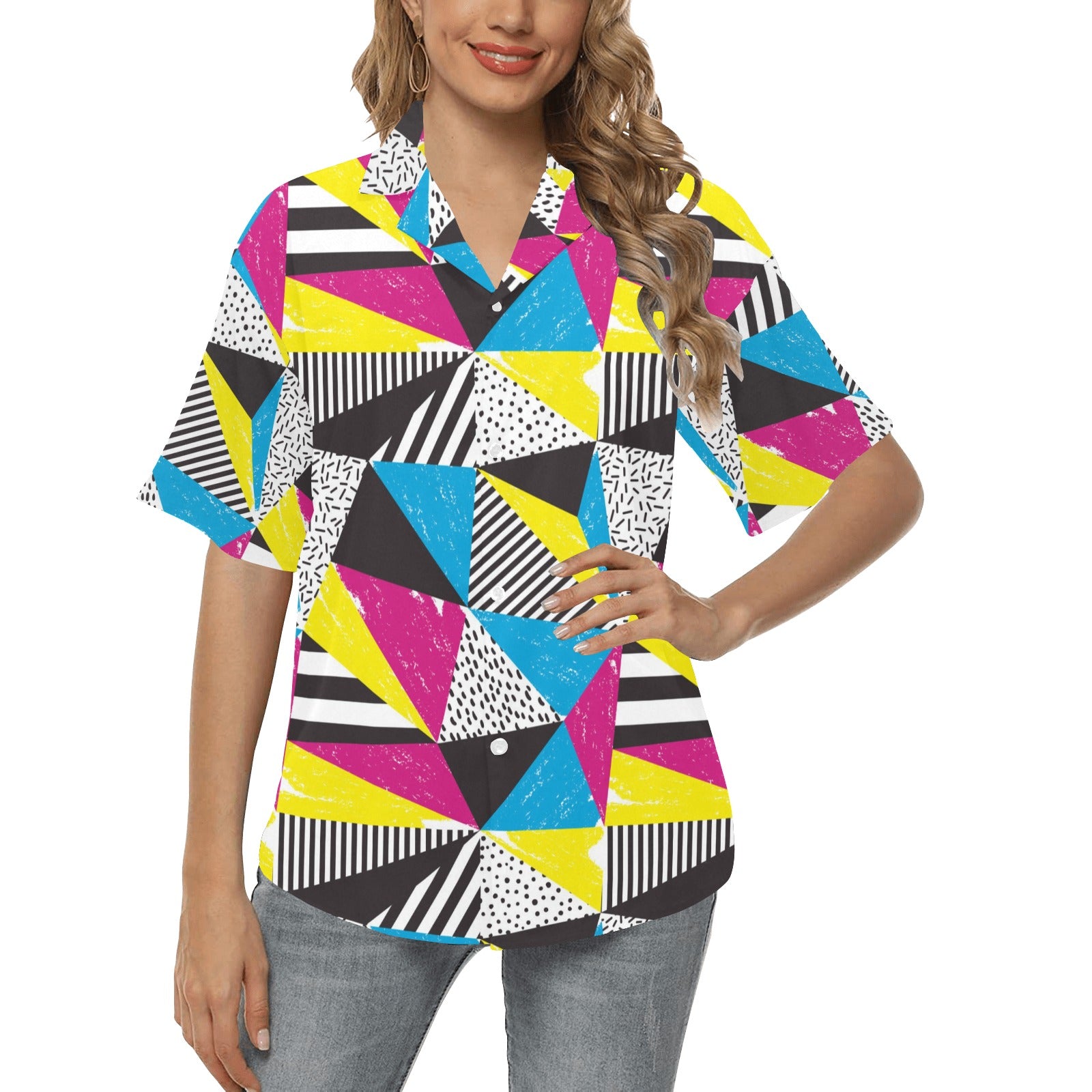 80s Pattern Print Design 2 Women's Hawaiian Shirt