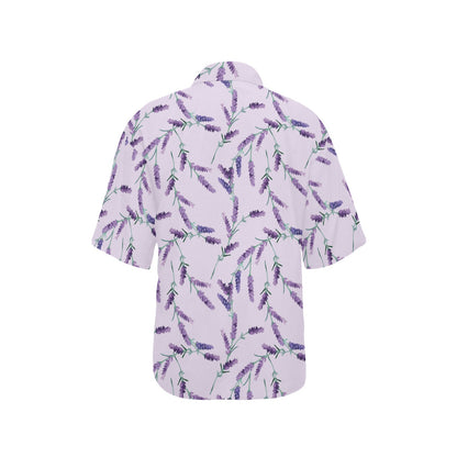 Lavender Pattern Print Design 02 Women's Hawaiian Shirt