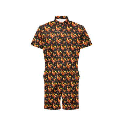 Rooster Print Themed Men's Romper