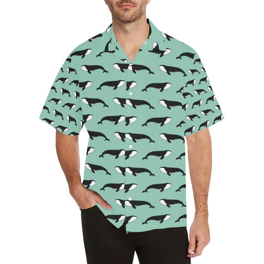 Whale Print Design LKS307 Men's Hawaiian Shirt