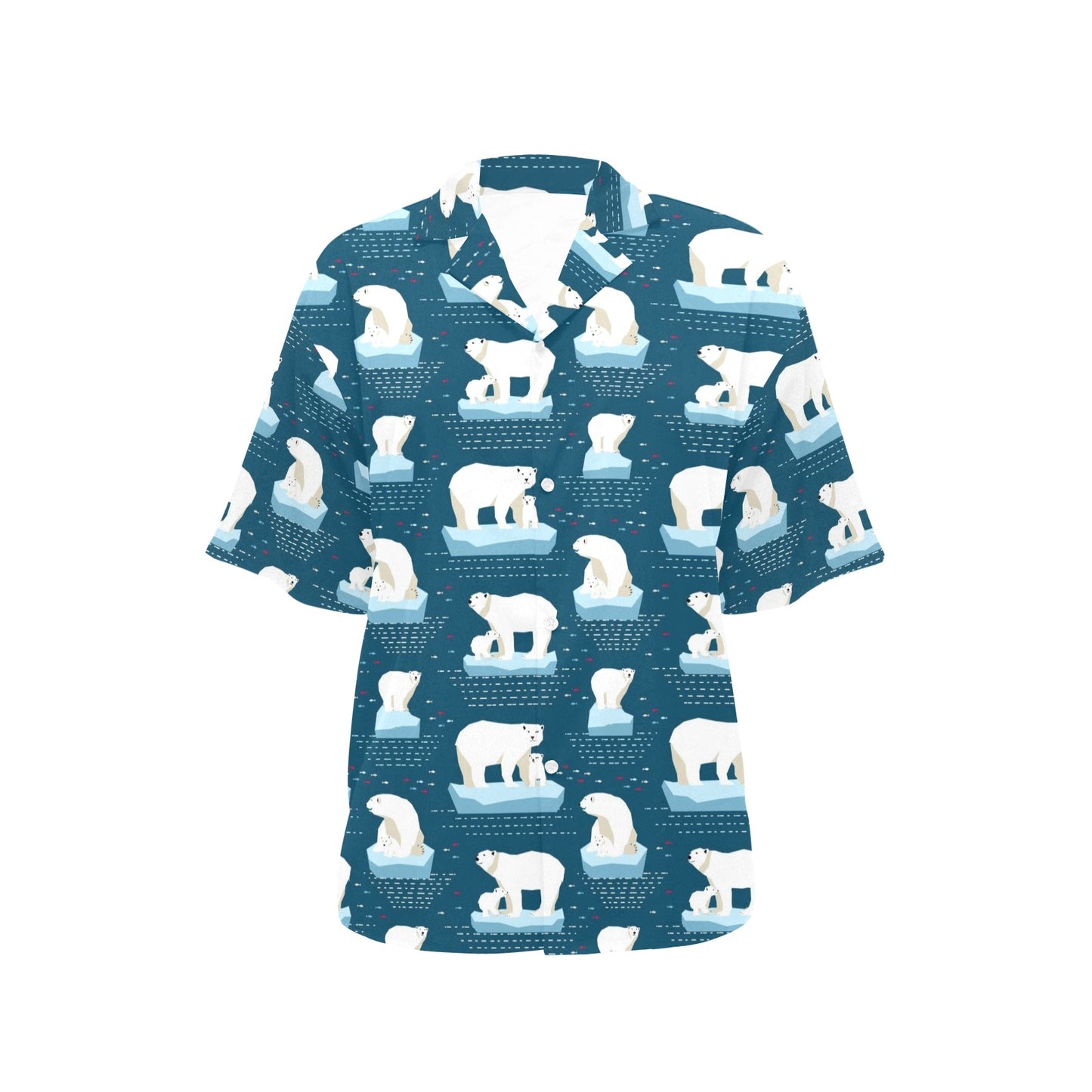 Polar Bear Pattern Print Design PB02 Women's Hawaiian Shirt