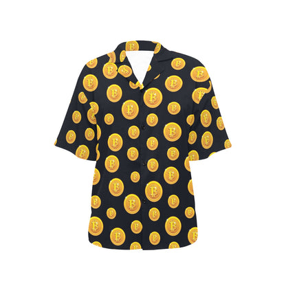 Bitcoin Pattern Print Design DO04 Women's Hawaiian Shirt