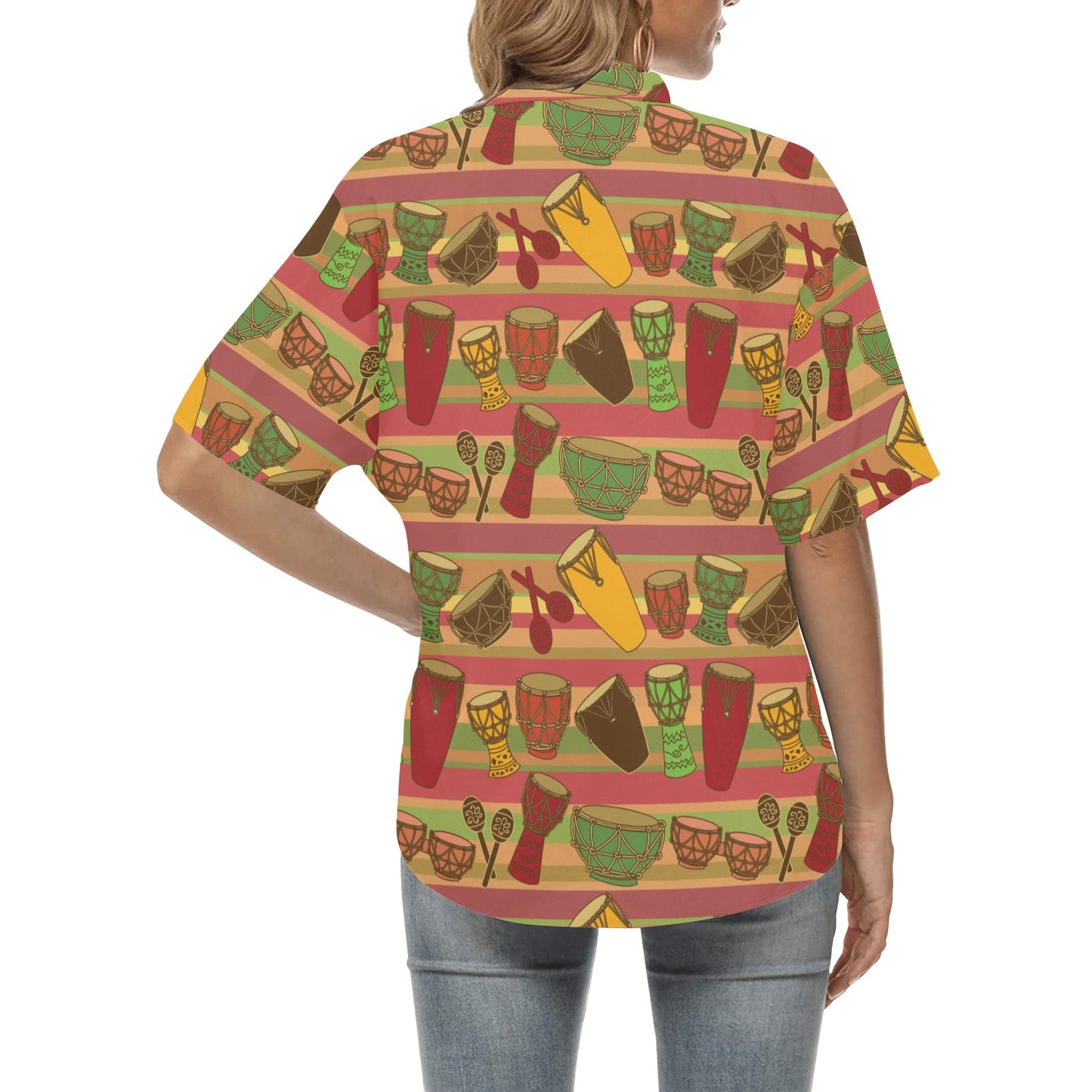 Percussion Pattern Print Design 01 Women's Hawaiian Shirt