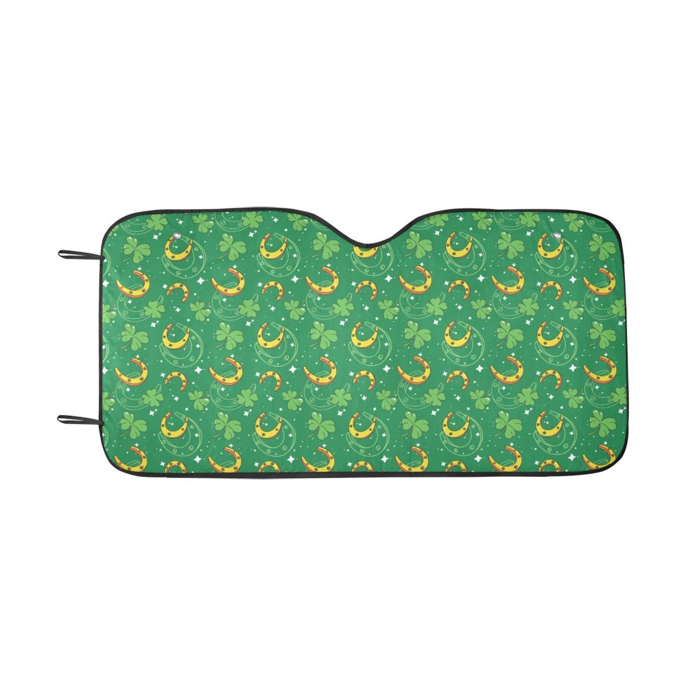 Shamrock With Horse Shoes Print Design LKS305 Car front Windshield Sun Shade