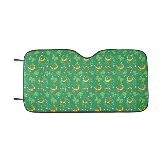 Shamrock With Horse Shoes Print Design LKS305 Car front Windshield Sun Shade