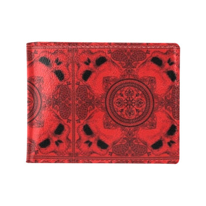 Bandana Red Print Design LKS304 Men's ID Card Wallet