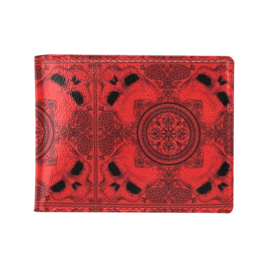 Bandana Red Print Design LKS304 Men's ID Card Wallet