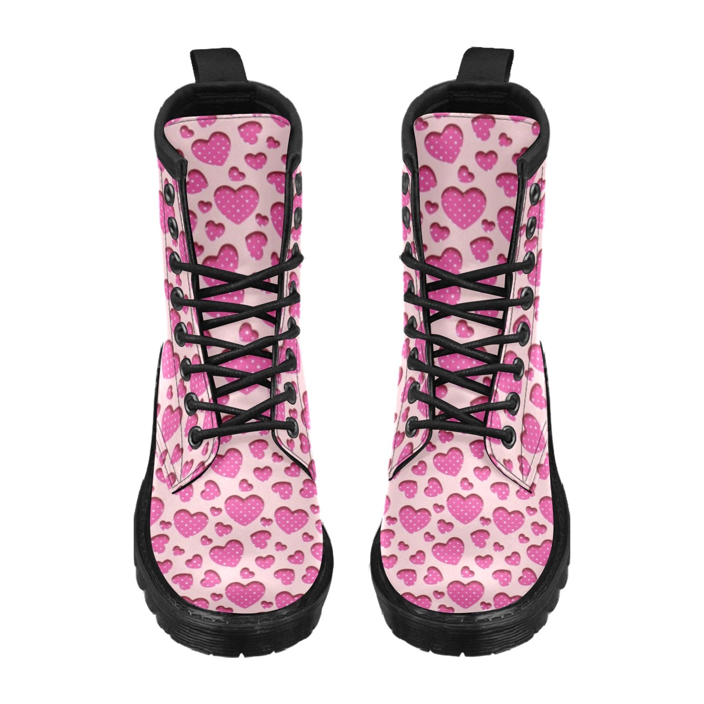 Heart Pink Pattern Print Design HE06 Women's Boots
