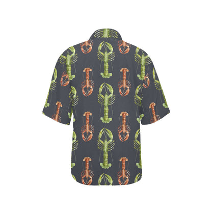 Lobster Pattern Print Design 01 Women's Hawaiian Shirt
