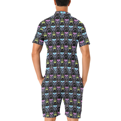 Skull 3D Colorful Print Design LKS309 Men's Romper