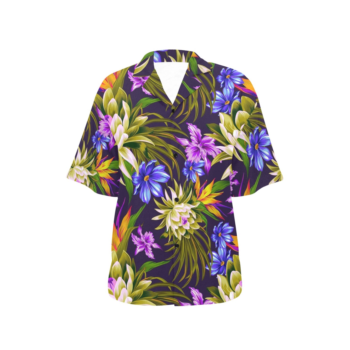 Water Lily Pattern Print Design WL08 Women's Hawaiian Shirt