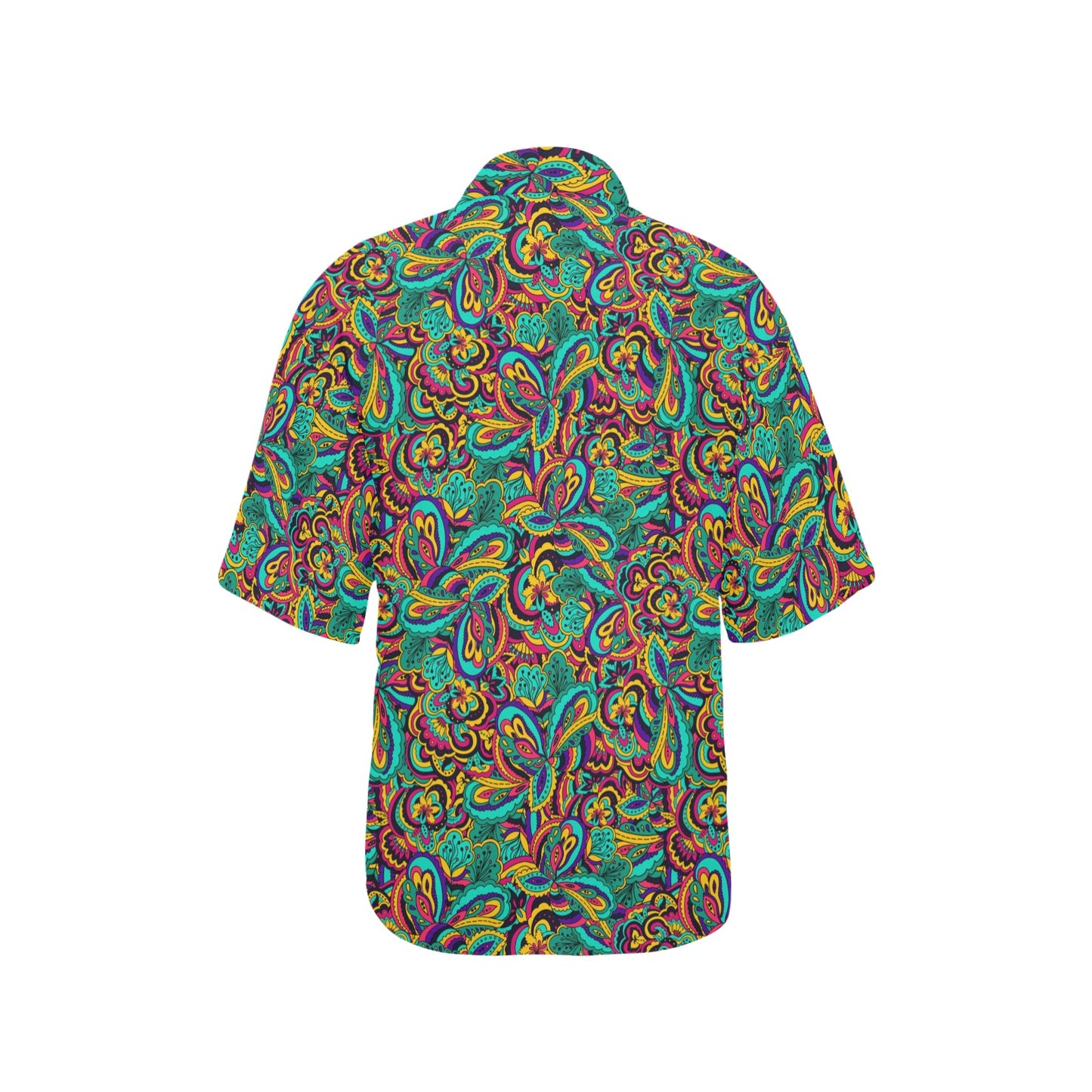 Psychedelic Trippy Floral Design Women's Hawaiian Shirt
