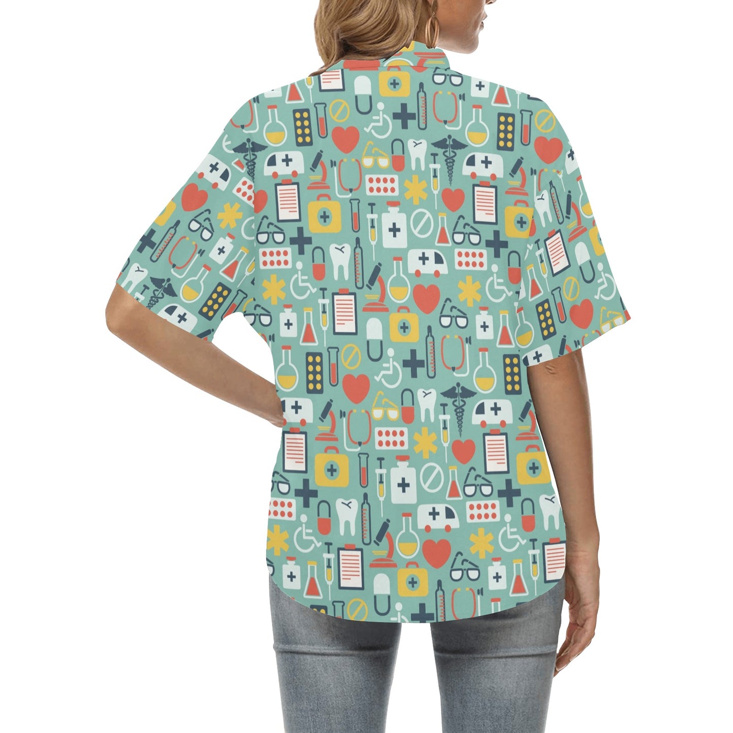 Medical Pattern Print Design 02 Women's Hawaiian Shirt