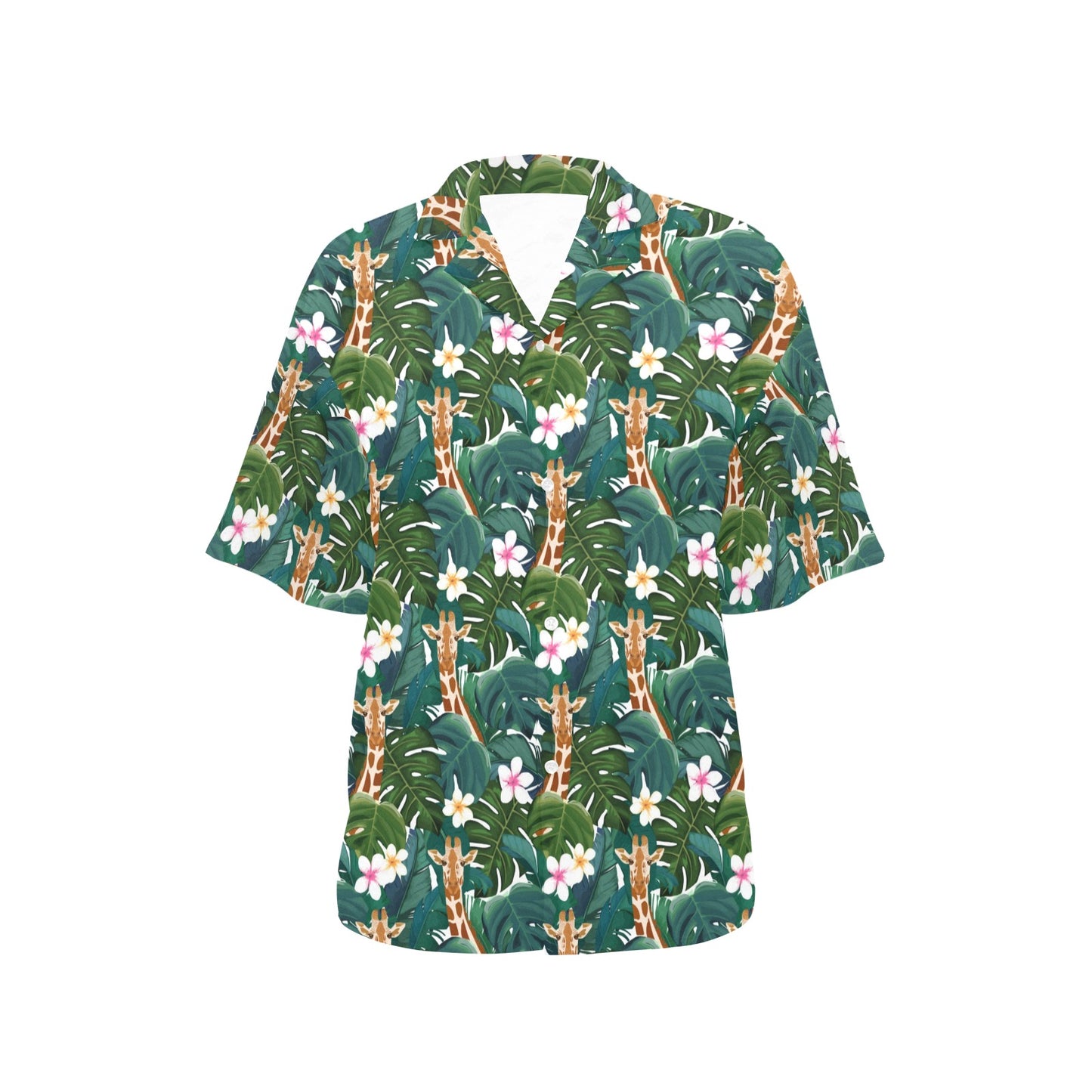 Giraffe Jungle Design Print Women's Hawaiian Shirt