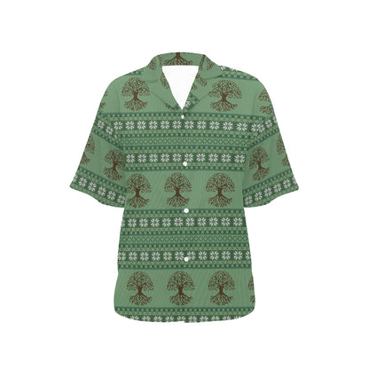 Tree Of Life Knit Style Print Design LKS301 Women's Hawaiian Shirt