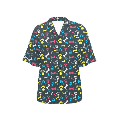 Paw Design Print Women's Hawaiian Shirt