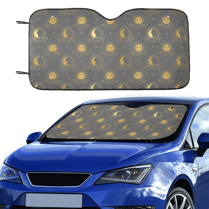 Sun Moon Print Design LKS305 Car front Windshield Sun Shade