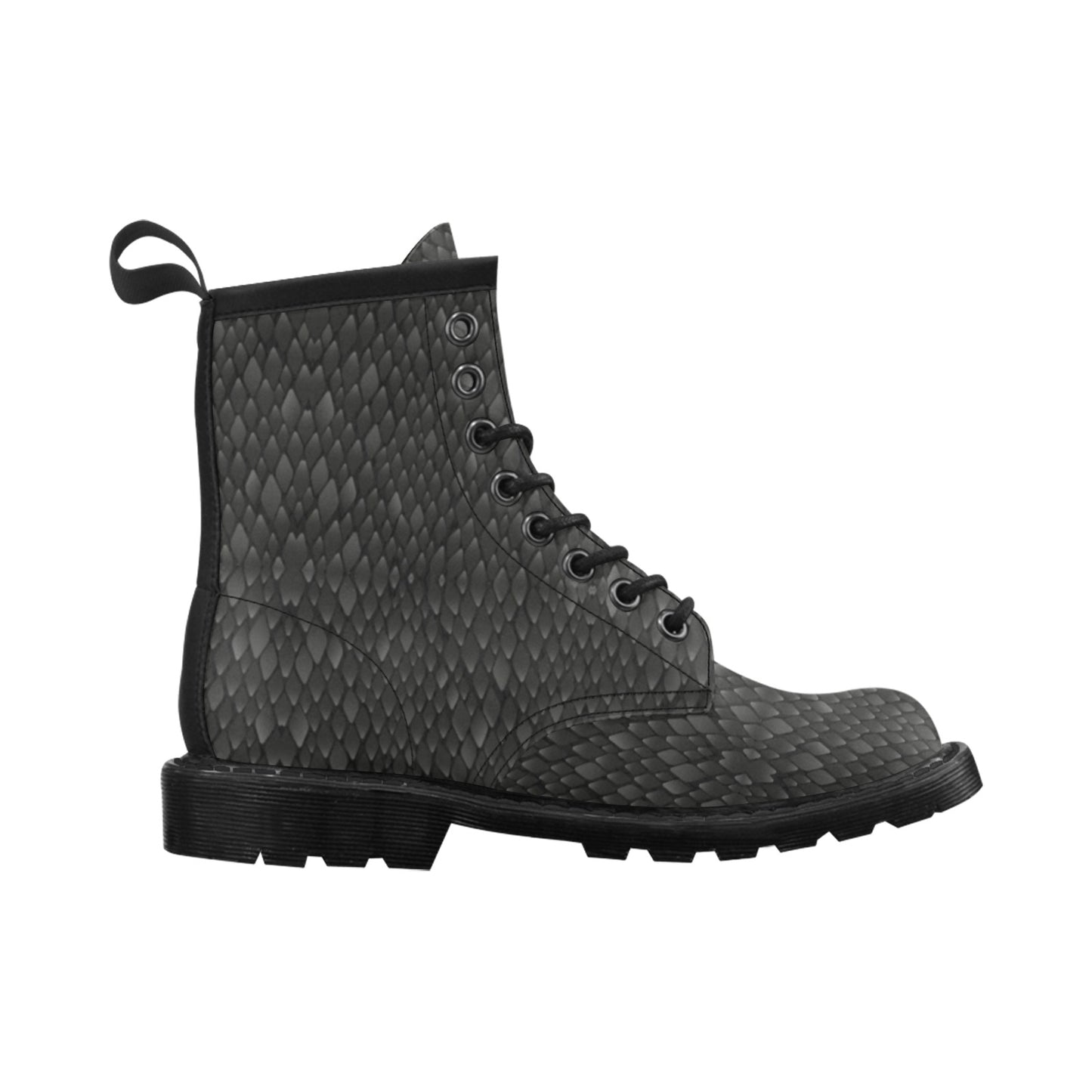 Snake Skin Black Print Women's Boots